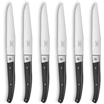 Coffret 6 couteaux steak Lou Laguiole - Haute Performance, Noir Coffret 6 couteaux steak Lou Laguiole - Haute Performance, Noir