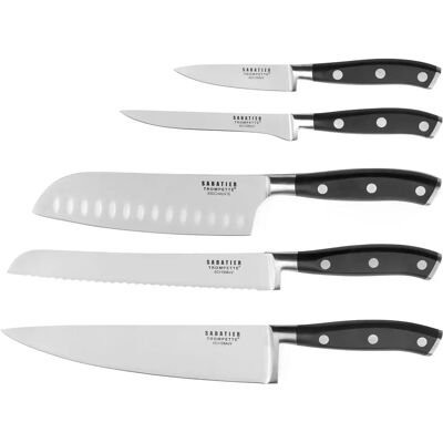 Ensemble de 5 couteaux de cuisine Sabatier Trompette - Publicité Ensemble de 5 couteaux de cuisine Sabatier Trompette - Publicité