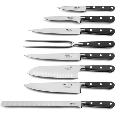 Set de 8 couteaux de cuisine Sabatier Trompette - Couteaux en acier - Publicité Set de 8 couteaux de cuisine Sabatier Trompette - Couteaux en acier - Publicité