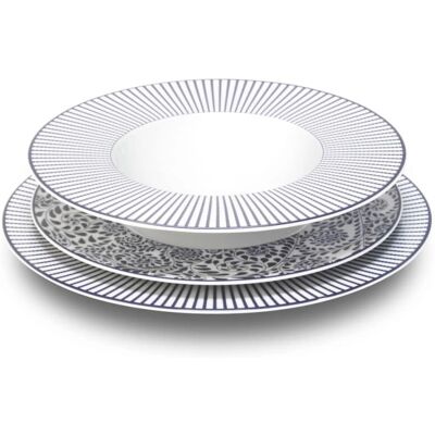 Medard de Noblat Juego de 6 Platos de Postre de Porcelana Azul Medard de Noblat Juego de 6 Platos de Postre de Porcelana Azul