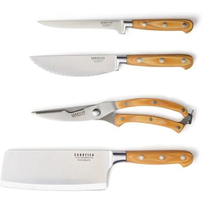 Set de couteaux Sabatier Trompette en bois clair - Publicité Set de couteaux Sabatier Trompette en bois clair - Publicité