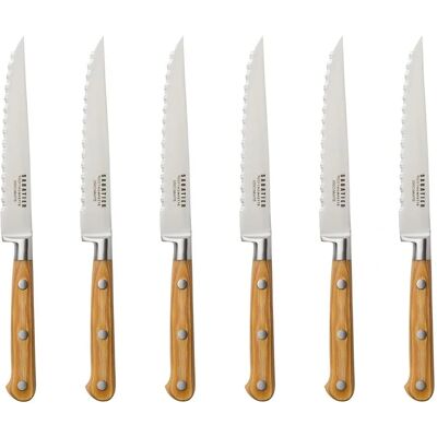 Set Sabatier Trompette - 6 Couteaux Steak - Acier, Bois Clair - Publicité Set Sabatier Trompette - 6 Couteaux Steak - Acier, Bois Clair - Publicité