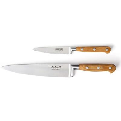 Sabatier Trompette - Ensemble de couteaux de cuisine en acier inoxydable - Bois clair - Publicité Sabatier Trompette - Ensemble de couteaux de cuisine en acier inoxydable - Bois clair - Publicité