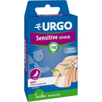 Urgo Sensitive Stretch Band - Hypoallergénique, Microperforé, 1m x 6cm Urgo Sensitive Stretch Band - Hypoallergénique, Microperforé, 1m x 6cm