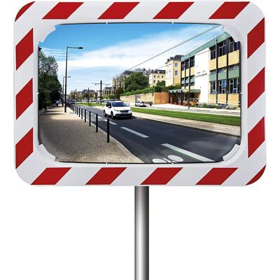 Miroir de trafic SPL H600 B800mm Rouge/Blanc - Miroir de trafic - Publicité Miroir de trafic SPL H600 B800mm Rouge/Blanc - Miroir de trafic - Publicité