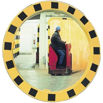 Miroir de sécurité SPL - 60cm, Jaune/Noir, 2 Directions - Miroir de trafic - Publicité Miroir de sécurité SPL - 60cm, Jaune/Noir, 2 Directions - Miroir de trafic - Publicité