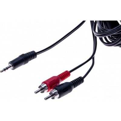 Câble audio Tecline - 5m, 2x RCA, 3.5mm, Noir - Publicité Câble audio Tecline - 5m, 2x RCA, 3.5mm, Noir - Publicité