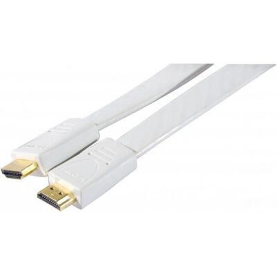 EXC 128312 Hochgeschwindigkeits Flach HDMI-Kabel, Weiß - Videokabel EXC 128312 Hochgeschwindigkeits Flach HDMI-Kabel, Weiß - Videokabel