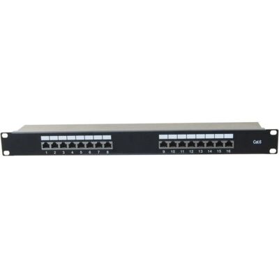 Tecline 16-Port Cat6 Patchfeld - 1U Rackmontage STP Netzwerkauswahl Tecline 16-Port Cat6 Patchfeld - 1U Rackmontage STP Netzwerkauswahl