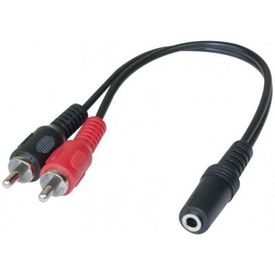 Câble audio Hypertec 721121-HY - 20cm - Prise femelle stéréo 3,5mm - 2 RCA mâles - Noir - Publicité Câble audio Hypertec 721121-HY - 20cm - Prise femelle stéréo 3,5mm - 2 RCA mâles - Noir - Publicité