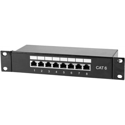 Dexlan 25cm Patchfeld 8-fach Cat6 Schwarz - Patch Panel Dexlan 25cm Patchfeld 8-fach Cat6 Schwarz - Patch Panel
