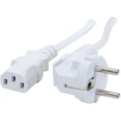Câble d'alimentation EXC 0,6 m Blanc IEC C13 vers CEE7/7 Câble d'alimentation EXC 0,6 m Blanc IEC C13 vers CEE7/7