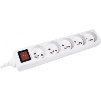 Multiprise Dexlan 808567 - 5 prises - 0,8 m - Blanc Multiprise Dexlan 808567 - 5 prises - 0,8 m - Blanc