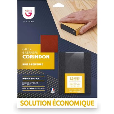 Gerlon - Corindon mixed grains - 3 sheets - 1 wedge - Schuurvellen Gerlon - Corindon mixed grains - 3 sheets - 1 wedge - Schuurvellen