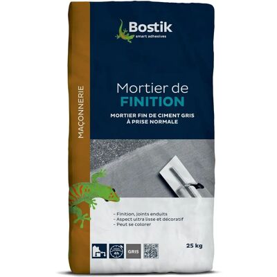 Mortier de finition gris Bostik - Réparation murs - 25kg Mortier de finition gris Bostik - Réparation murs - 25kg