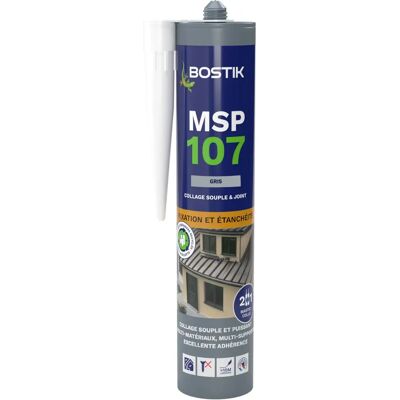BOSTIK Bostik MSP 107 Sigillante polimerico - Multi-support, Grigio BOSTIK Bostik MSP 107 Sigillante polimerico - Multi-support, Grigio