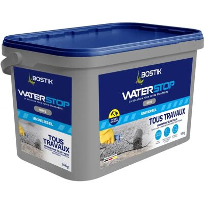 Membrane d'étanchéité Waterstop BOSTIK 14kg - Gris - Publicité Membrane d'étanchéité Waterstop BOSTIK 14kg - Gris - Publicité