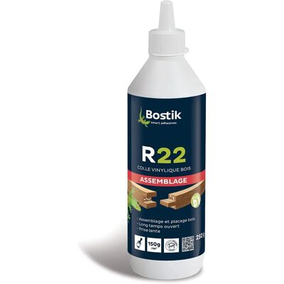 Colle vinyle BOSTIK R22 - Flacon 250g pour assemblage bois Colle vinyle BOSTIK R22 - Flacon 250g pour assemblage bois