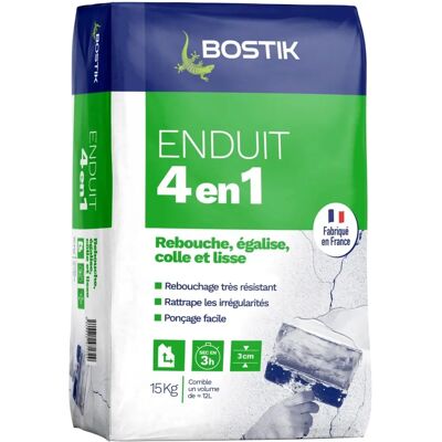 Bostik 4-en-1 Poudre 15KG - Finition Mur - Publicité Bostik 4-en-1 Poudre 15KG - Finition Mur - Publicité