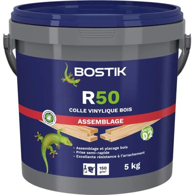 Colle Bois Bostik R50 - Résistance à la Cisaillement et à la Chaleur - 5kg Colle Bois Bostik R50 - Résistance à la Cisaillement et à la Chaleur - 5kg