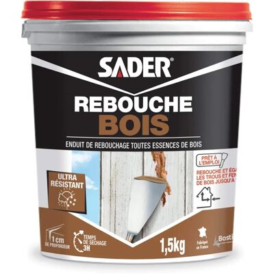SADER Stucco per Legno - 1,5kg - Uso Interno & Esterno SADER Stucco per Legno - 1,5kg - Uso Interno & Esterno