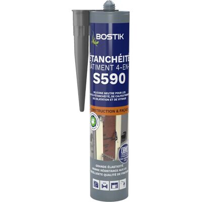 Sigillante BOSTIK S590 - 300ml Nero 4-in-1 Silicone Edilizio Sigillante BOSTIK S590 - 300ml Nero 4-in-1 Silicone Edilizio