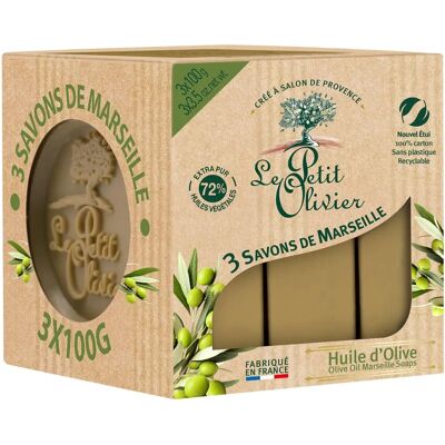 Sabonete de Marselha com Azeite Le Petit Olivier - Pack de 3 Sabonete de Marselha com Azeite Le Petit Olivier - Pack de 3
