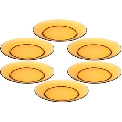 Assiette Plate Amber Duralex - Flat Plate - Publicité Assiette Plate Amber Duralex - Flat Plate - Publicité