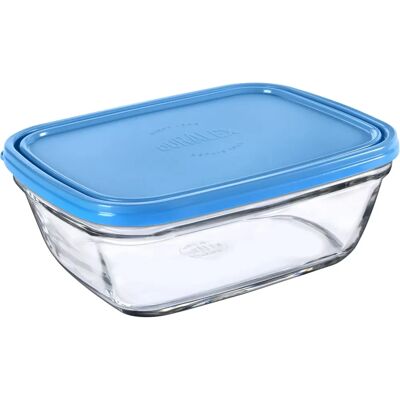 Boîte à lunch rectangulaire Duralex Bleu 1,7L avec couvercle - Publicité Boîte à lunch rectangulaire Duralex Bleu 1,7L avec couvercle - Publicité