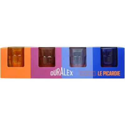 Verres Duralex Picardie - Ensemble de 4 Verres Colorés - Publicité Verres Duralex Picardie - Ensemble de 4 Verres Colorés - Publicité