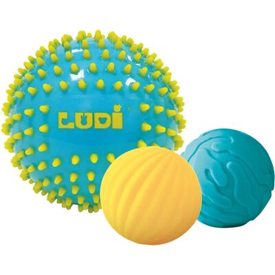 Ludi Sensoriske baller - Modell LU30021 - Pakke med 3 Ludi Sensoriske baller - Modell LU30021 - Pakke med 3
