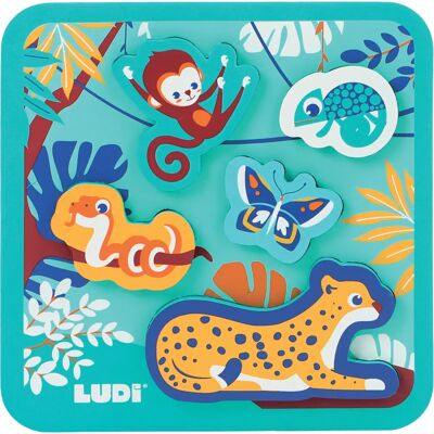 LUDI 30090 Puzzel - 5 Dieren - Puzzel van Schuim - Peuterspeelgoed LUDI 30090 Puzzel - 5 Dieren - Puzzel van Schuim - Peuterspeelgoed
