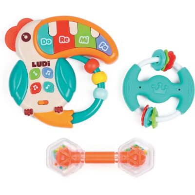 LUDI 30111 Musikalisches Spielzeug - Kinder-Set, Bunt, Leicht LUDI 30111 Musikalisches Spielzeug - Kinder-Set, Bunt, Leicht