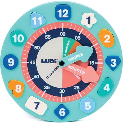 LUDI 50100 Leertoy - Educatieve schuimklok - 22cm LUDI 50100 Leertoy - Educatieve schuimklok - 22cm