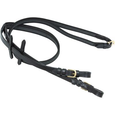 HFI Reithalfter - Schwarz - Cob - Geflochtene Gummigriffe HFI Reithalfter - Schwarz - Cob - Geflochtene Gummigriffe