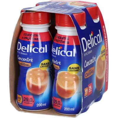DELICAL Boisson Protéinée Caramel 4x200ml - Complément Alimentaire DELICAL Boisson Protéinée Caramel 4x200ml - Complément Alimentaire