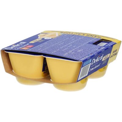 Dessert crème vanille sans lactose Delical - Usage médical 4x125g Dessert crème vanille sans lactose Delical - Usage médical 4x125g