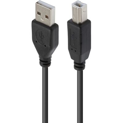APM USB Printerkabel 5m Zwart - USB 2.0 Kabel USB-A/USB-B APM USB Printerkabel 5m Zwart - USB 2.0 Kabel USB-A/USB-B