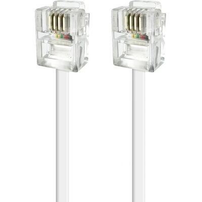 Câble ADSL RJ11 Blanc APM - 2m - Résistant & Flexible Câble ADSL RJ11 Blanc APM - 2m - Résistant & Flexible