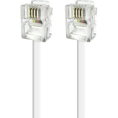 APM RJ11 ADSL-kabel - 5m - Wit - Kabel APM RJ11 ADSL-kabel - 5m - Wit - Kabel