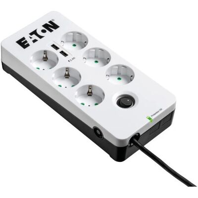 Protector contra sobretensiones Eaton PB6UD - 6 enchufes - Negro y Blanco Protector contra sobretensiones Eaton PB6UD - 6 enchufes - Negro y Blanco