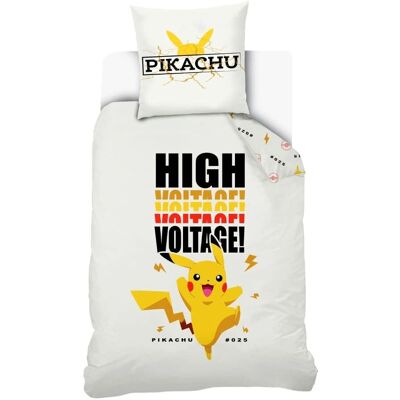 Roupa de Cama Pokémon Pikachu High Voltage - Reversível, 140x200 cm Roupa de Cama Pokémon Pikachu High Voltage - Reversível, 140x200 cm