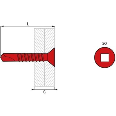 SCELL IT Stahl selbstbohrschrauben - Zink, 4,2mm x 25mm - Quadrant-Antrieb SCELL IT Stahl selbstbohrschrauben - Zink, 4,2mm x 25mm - Quadrant-Antrieb