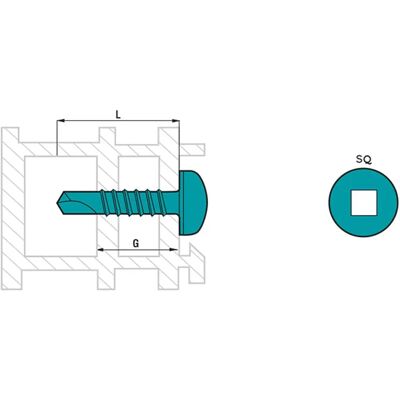 Tornillos autoperforantes de acero inoxidable/sc en cabeza cuadrada - 4,2x19mm Tornillos autoperforantes de acero inoxidable/sc en cabeza cuadrada - 4,2x19mm
