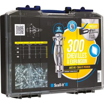 Scell-it 300-teiliges Premium Metallspreizdübel-Set mit Zange - Cheville Scell-it 300-teiliges Premium Metallspreizdübel-Set mit Zange - Cheville