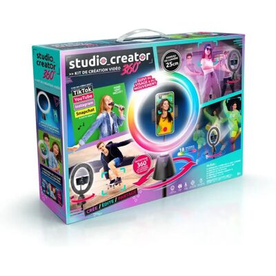 Canal Toys Studio Creator 360 Video Maker Kit - Seguimiento 360°, Anillo de luz LED, Pantalla verde Canal Toys Studio Creator 360 Video Maker Kit - Seguimiento 360°, Anillo de luz LED, Pantalla verde