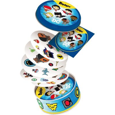 Asmodee DC Justice League Dobble Jeu de Cartes - Amusement Portable - Publicité Asmodee DC Justice League Dobble Jeu de Cartes - Amusement Portable - Publicité