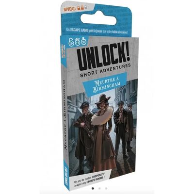 Asmodee Unlock Aventures Courtes: Meurtre à Birmingham - Jeu d'évasion - Publicité Asmodee Unlock Aventures Courtes: Meurtre à Birmingham - Jeu d'évasion - Publicité