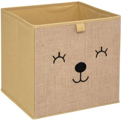 Scatola contenitore per bambini Atmosphera - Motivo animale - 29x29cm - Beige Scatola contenitore per bambini Atmosphera - Motivo animale - 29x29cm - Beige