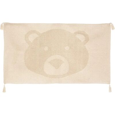 Alfombra de algodón con forma de oso ATMOSPHERA - Efecto 3D y pompón - 90x60cm Alfombra de algodón con forma de oso ATMOSPHERA - Efecto 3D y pompón - 90x60cm